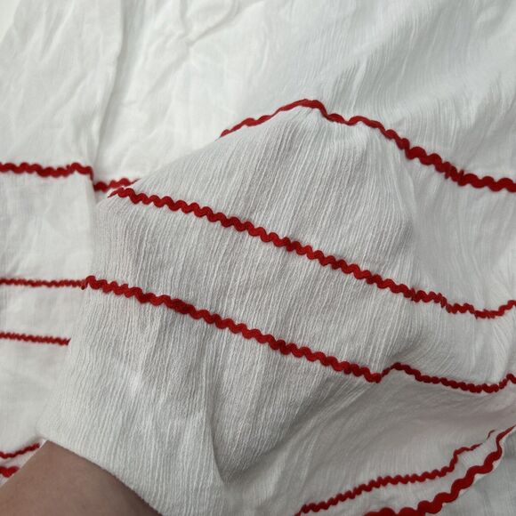 Draper James Womens 3X Magnolia White Crinkle Cotton Tiered Cover Up Boho Dress - Picture 6 of 12